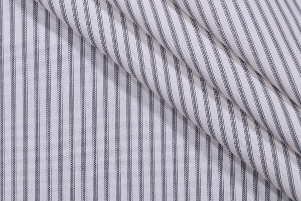 Magnolia Home Berlin Ticking Stripe Printed Cotton Drapery Fabric in Slate