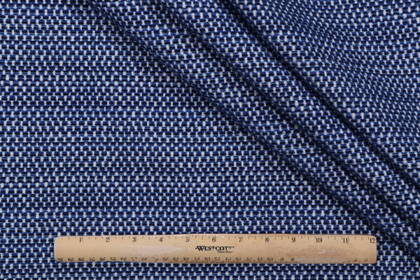 Lachlan Woven Chenille Upholstery Fabric in Marine