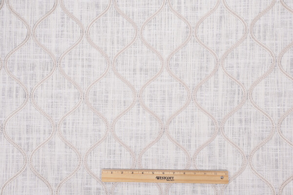 Sample of PK Lifestyles Griffith Embroidered Drapery Fabric in Sand 