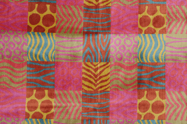 TFA African Splendor Latex Backed Velvet Upholstery Fabric in Carnival 