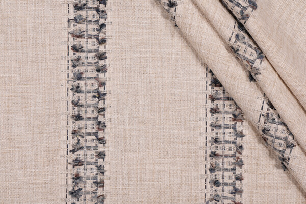 TFA Sugar And Spice Embroidered Drapery Fabric in Stone 