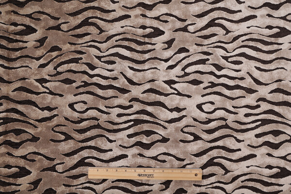 TFA Savage Beauty Latex Backed Velvet Upholstery Fabric in Espresso 