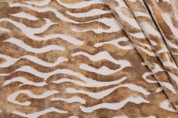 TFA Savage Beauty Latex Backed Velvet Upholstery Fabric in Wheat 