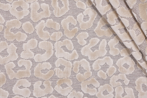 TFA Fat Cat Latex Backed Velvet Upholstery Fabric in Natural 