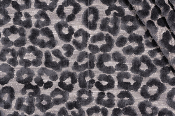 TFA Fat Cat Latex Backed Velvet Upholstery Fabric in Blue Smoke 