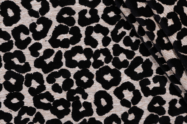 TFA Fat Cat Latex Backed Velvet Upholstery Fabric in Noir 