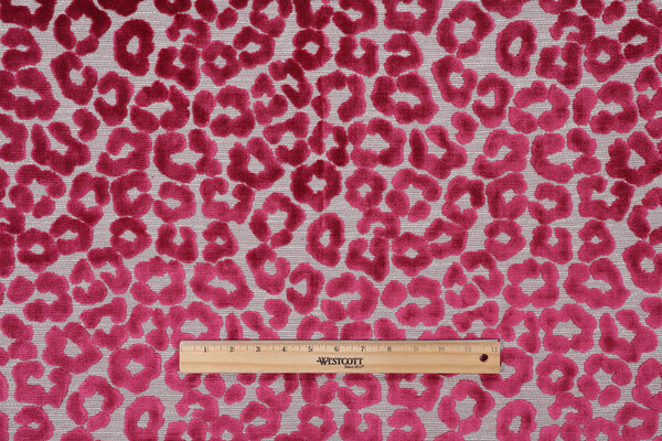 TFA Fat Cat Latex Backed Velvet Upholstery Fabric in Fuchsia 