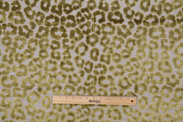 TFA Fat Cat Latex Backed Velvet Upholstery Fabric in Lime 