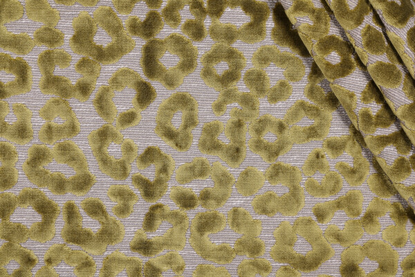 TFA Fat Cat Latex Backed Velvet Upholstery Fabric in Lime 