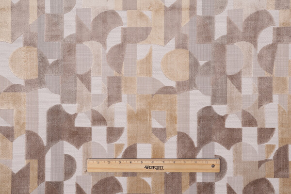 Sample of TFA Shake It Up Latex Backed Velvet Upholstery Fabric in Driftwood 