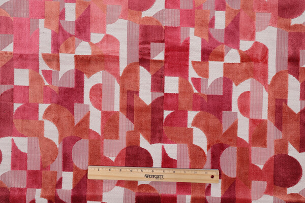 TFA Shake It Up Latex Backed Velvet Upholstery Fabric in Raspberry 