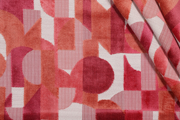 TFA Shake It Up Latex Backed Velvet Upholstery Fabric in Raspberry 