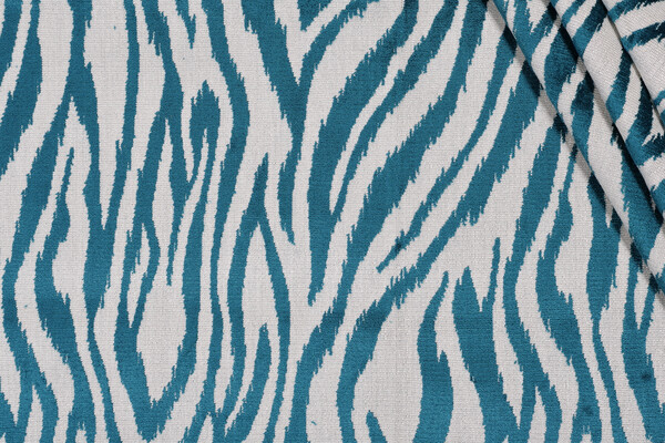 TFA Fancy Beast Latex Backed Grospoint Velvet Upholstery Fabric in Peacock 