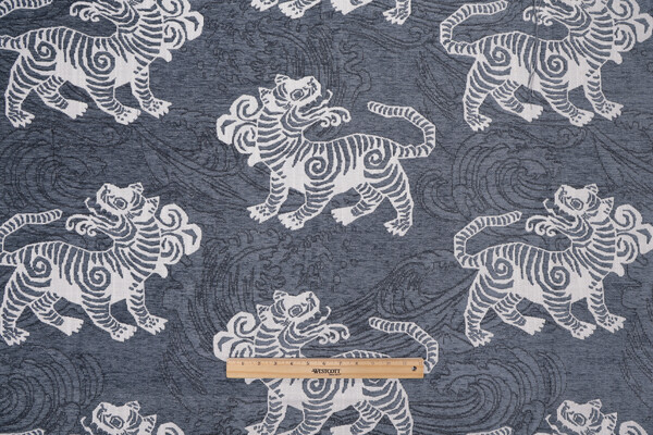TFA Surfing Waves Woven Chenille Upholstery Fabric in Pacific 
