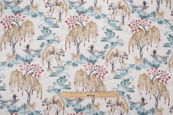 Mill Creek Kimura-Hathor Printed Polyester Blend Drapery Fabric in Oasis 