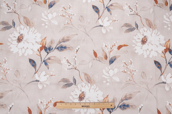 Swavelle/Mill Creek Rosella-Petro Printed Cotton Drapery Fabric in Amber 