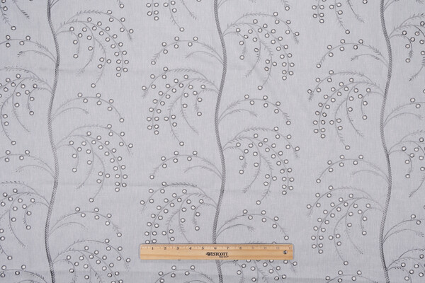 TFA Deepa Embroidered Drapery Fabric in Colonial Blue 