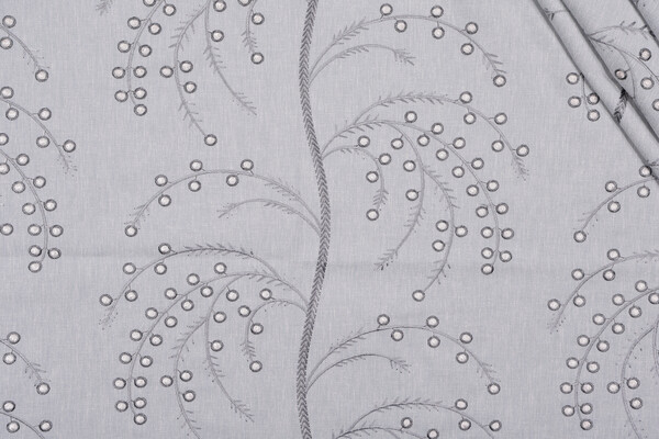 TFA Deepa Embroidered Drapery Fabric in Colonial Blue 