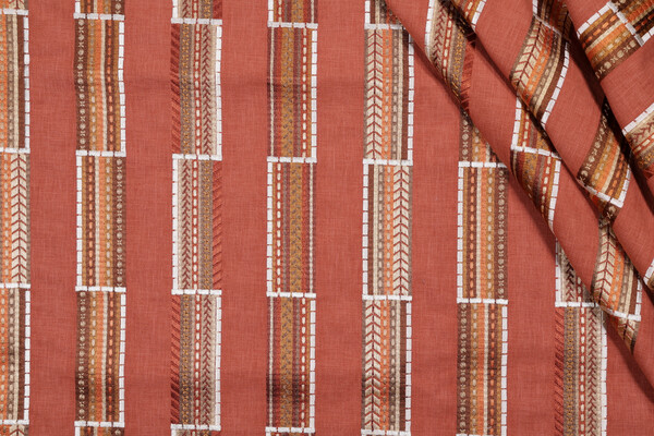 TFA Padam Padam Embroidered Decorator Fabric in Canyon 