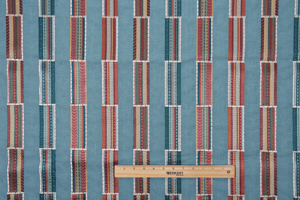 TFA Padam Padam Embroidered Decorator Fabric in Mardi Gras 