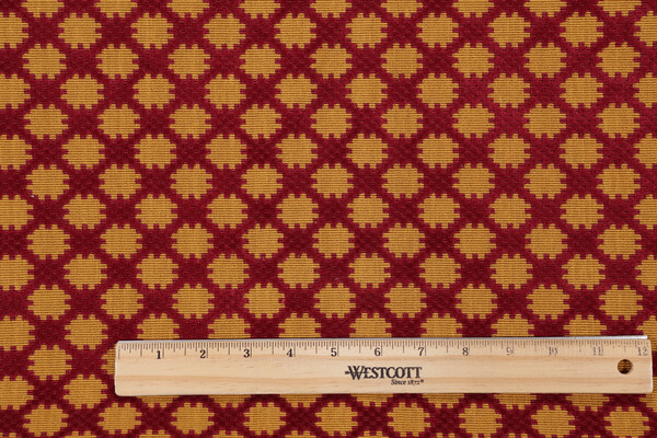 Grey Watkins Velluto Chablais Grospoint Velvet Upholstery Fabric in Claret/Gold