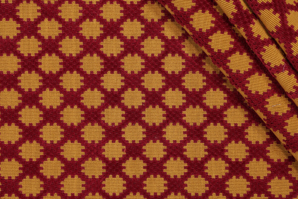 Grey Watkins Velluto Chablais Grospoint Velvet Upholstery Fabric in Claret/Gold