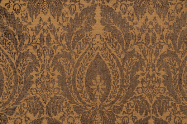 Scalamandre Sultana Chenille Damask Upholstery Fabric in Bronze