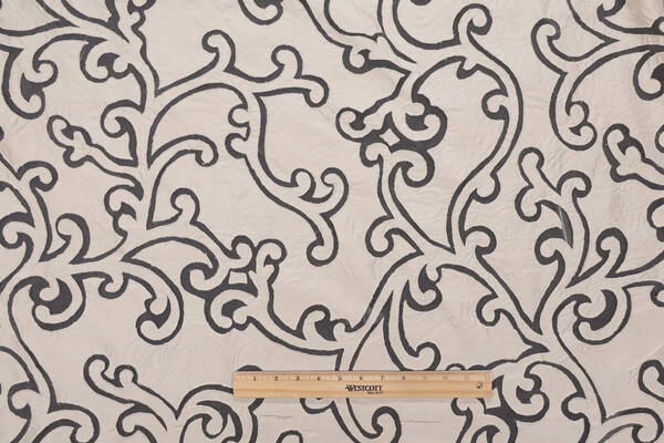 Fonthill Corinthian Silk Cutout Decorator Fabric in Cream