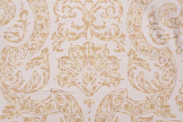 Scalamandre Fabrizia Silk Damask Decorator Fabric in Gold Leaf