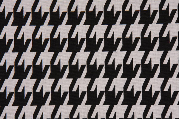 Premier Prints Large Houndstooth Printed Cotton Drapery Fabric in Black/White