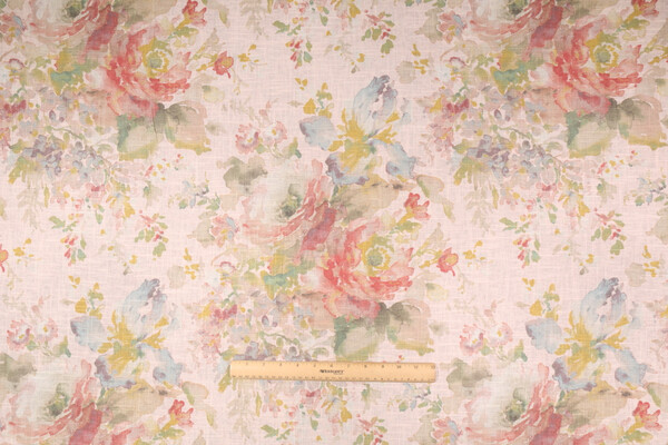Covington Macbeth Printed Linen Blend Drapery Fabric in Blush-7