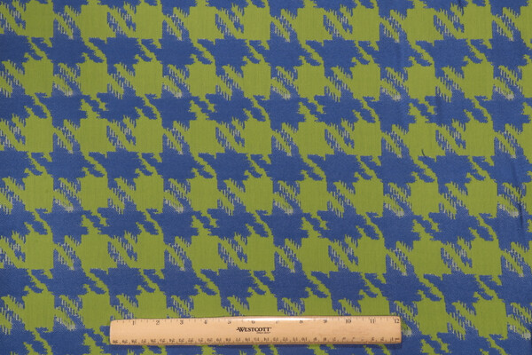 Houndstooth Woven Solution Dyed Acrylic Outdoor Fabric in Cobalt