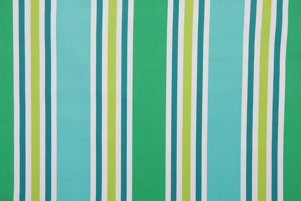 Aruba Stripe Printed Polyester Outdoor Fabric in Turquoise/Green