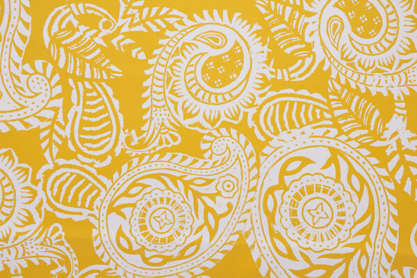 Addie Printed Polyester Outdoor Fabric in Yolk