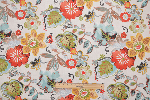 Alatriste Printed Polyester Outdoor Fabric in Ivory