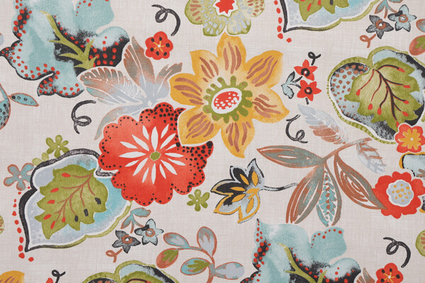 Alatriste Printed Polyester Outdoor Fabric in Ivory