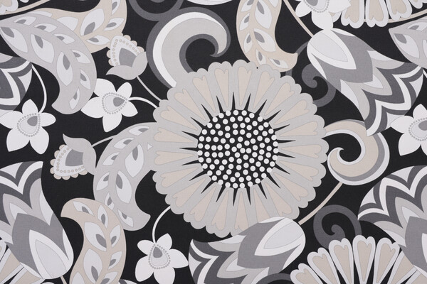 Sophia Printed Polyester Outdoor Fabric in Graphite