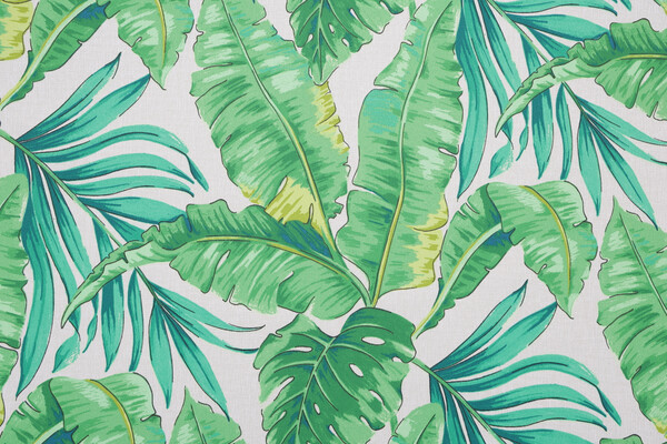 Tortola Printed Polyester Outdoor Fabric in Jungle Green