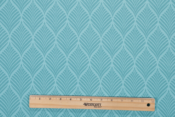 Richloom Fenbrook Printed Polyester Outdoor Fabric in Teal