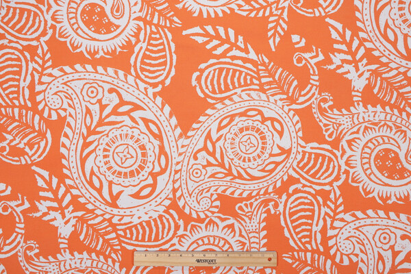 Addie Printed Polyester Outdoor Fabric in Terracotta