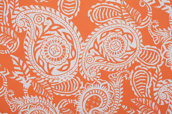 Addie Printed Polyester Outdoor Fabric in Terracotta