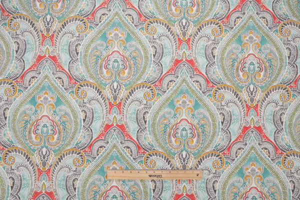 Kelly Ripa Home Pretty Witty Printed Polyester Outdoor Fabric in Reef