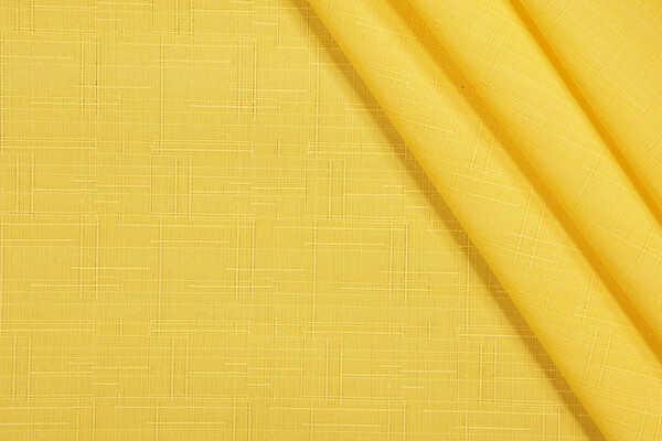 Mill Creek Fresco Solid Printed Polyester Outdoor Fabric in Yellow