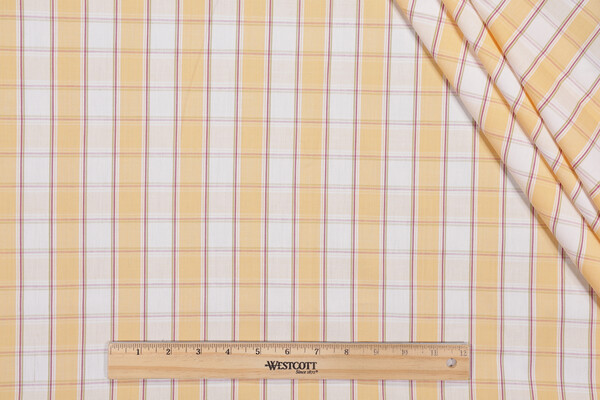Fonthill Lucille Check Woven Decorator Fabric in Yellow Multi