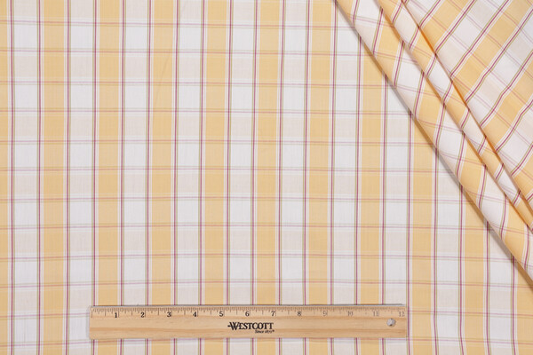 Fonthill Lucille Check Woven Decorator Fabric in Yellow Multi