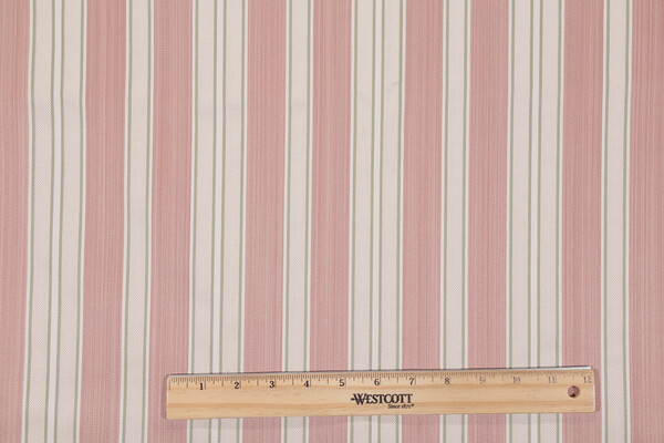 Scalamandre Joy Stripe Woven Decorator Fabric in Mauve/Beige/Green