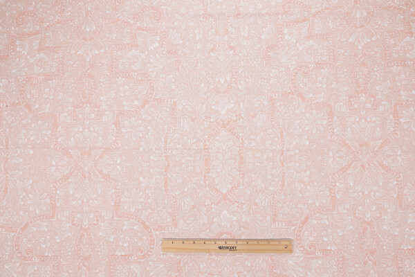 Grey Watkins Calais Printed Linen Drapery Fabric in Blush