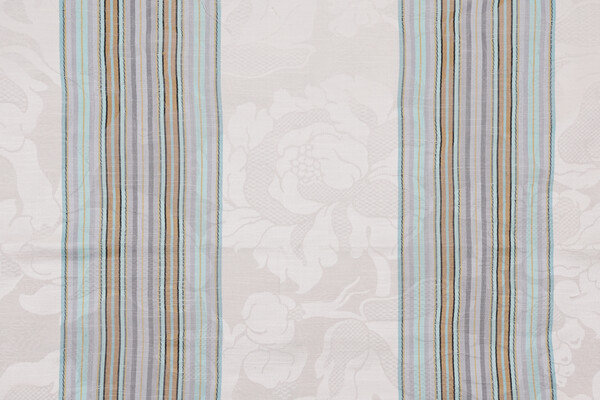 Scalamandre Damasco Imberline Damask Decorator Fabric in White/Aqua