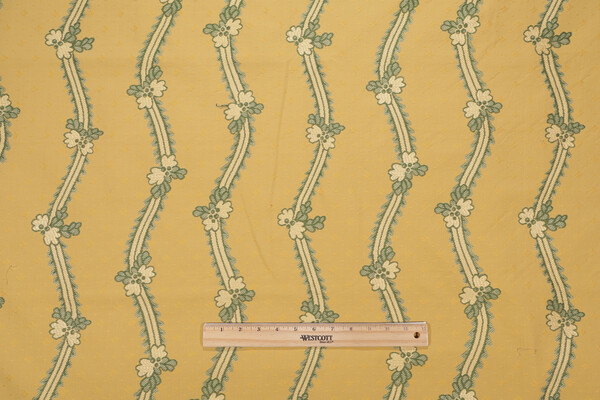 Grey Watkins Striped Tiepolo Tapestry Upholstery Fabric in Gold