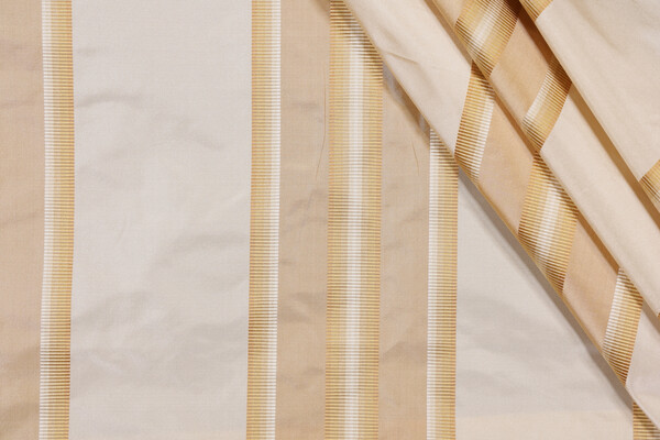 Fonthill Cador Stripe Silk Decorator Fabric in Ochre